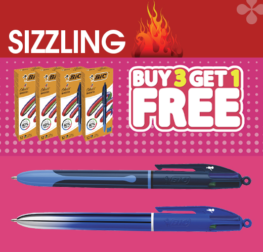 BIC 4 Colours Smooth, Pack 12: Buy 3 get 1 free (promotion ends on 30/09/2025)